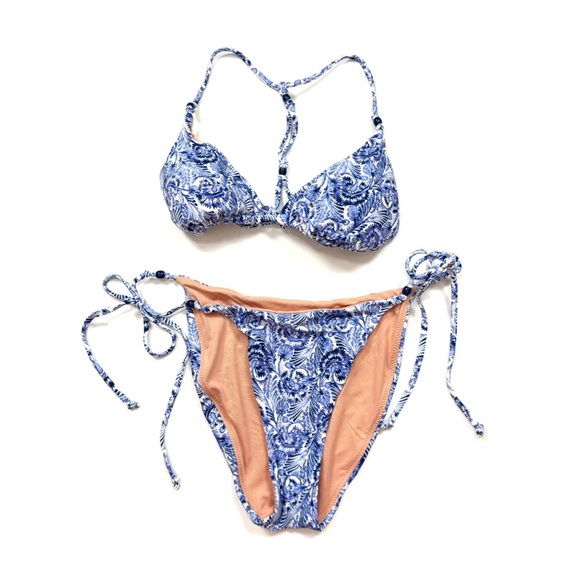 J. Crew Other - J. Crew Beaded String Bikini in Dandelion Swirl